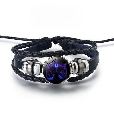 12 Constellations Luminous Bracelet Fashion Nightlight Punk Style Starry Sky Bracelet For Men  Women Children